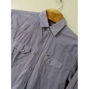 Rafter C Cowboy Collection Mens XL Purple Black Plaid Pearl Snap Western Shirt